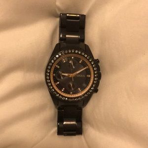 Black and Gold Fossil Watch
